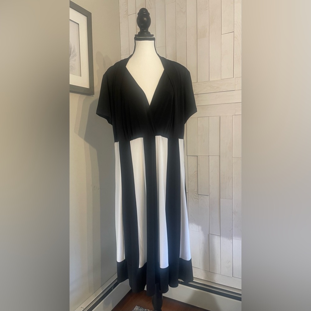 Black and White thick striped dress